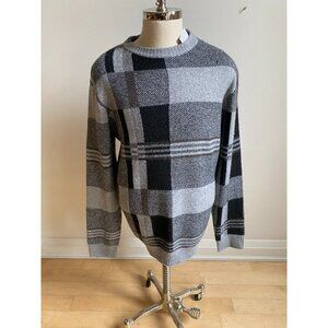 Joes Jeans BNWT crew neck plaid sweater gray New
